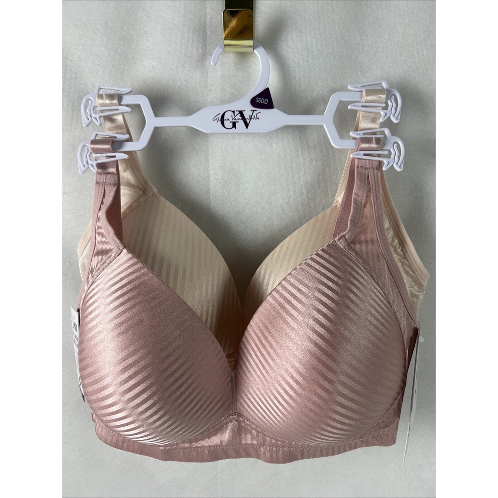 GLORIA VANDERBILT Womens Bras Size 36DD Full Figure Wire Free Lt Beige Pink G24